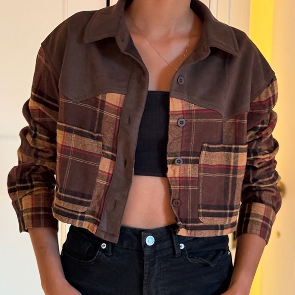 Forever 21 Tops - Forever 21 Brown Plaid Button Down Shirt